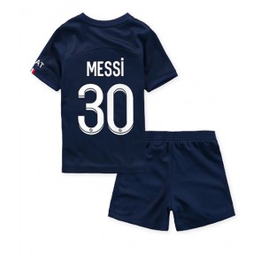 Paris Saint-Germain Lionel Messi #30 kläder Barn 2022-23 Hemmatröja Kortärmad (+ korta byxor)